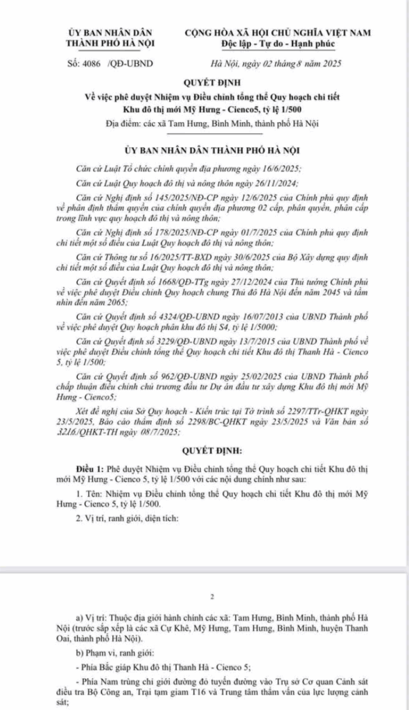 điều chỉnh quy hoạch