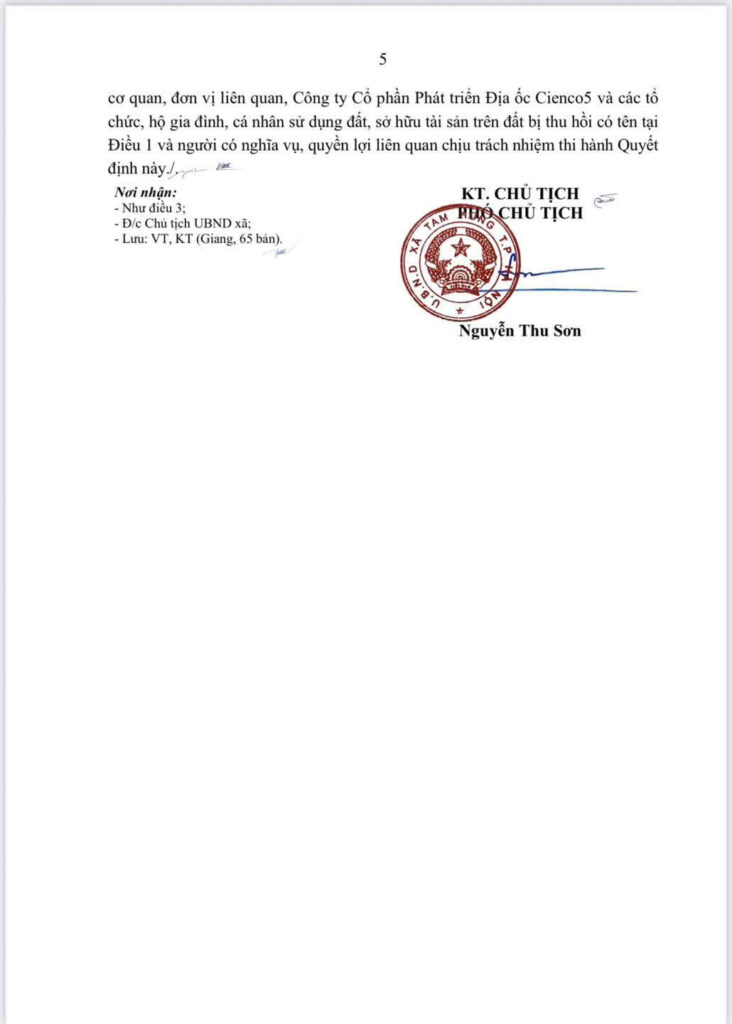 quyết định bồi thường mỹ hưng
